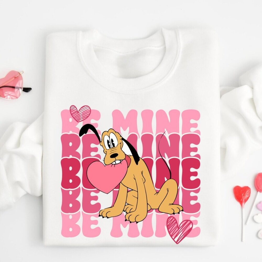 Disney Be Mine Valentine Sweatshirt, Pluto Valentines Day Shirt For Him Her